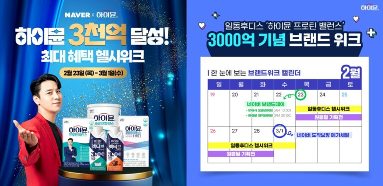일동후디스, “하이뮨 매출 3000억” 기념 브랜드 위크 진행